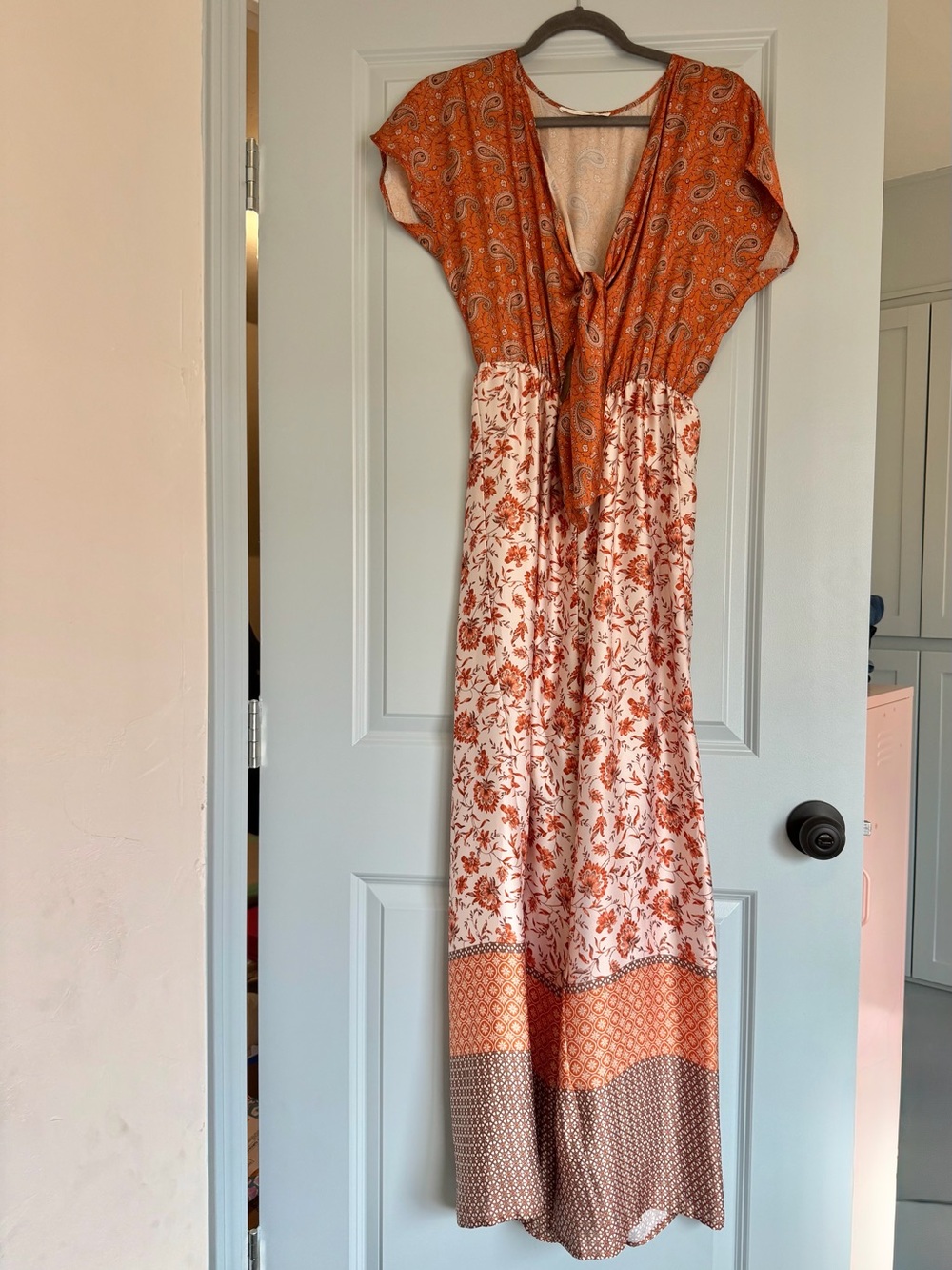 Lush Orange Paisley & Floral jumpsuit